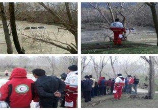 خودرو گرفتار شده در طغيان رودخانه روستاي بيژگرد نجات يافت