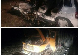 سه کشته و زخمی در تصادف پراید و کامیون